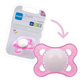 Chupeta Recém Nascidos Bico De Silicone 0 6 Meses Rosa Mam