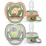 Chupeta Ultra Air Dupla 6-18 Meses Decorada Verde E Cinza - Baleia-Tartaruga