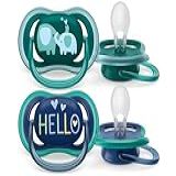 Chupeta Ultra Air Dupla Decorada 18M Elefante Azul