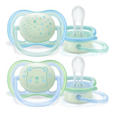 Chupeta Ultra Air Fluorescente Brilha No Escuro 0 6m Azul E Verde 2 Unidades Philips Avent Scf376 11