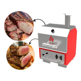 Churrasqueira A Bafo Grill E Defumador 3 Em 1 Vermelho