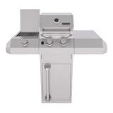 Churrasqueira A Gás 2 Queimadores Com Gabinete E Fogão Inox