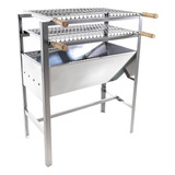 Churrasqueira Aço Inox Portátil Grande Acompanha 2 Grelhas