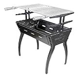 Churrasqueira Alumínio Fundido Desmontável 81 Cm Preto Craquelado