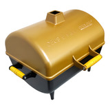 Churrasqueira Carvão Bafo Alumínio Durafort Gold Grande Cor Dourado Craquelado