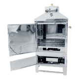 Churrasqueira Defumador Alimentos Aço Inox P Com Kit Gas