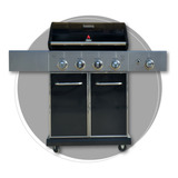 Churrasqueira Devon Black Chaleur Grill Com 4 Queimadores E 1 Boca De Fogão A Gas De Carrinho Bafo Gás Grande De Espetinho Gourmet Para Frango Americana Churrasco
