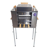 Churrasqueira Ecológica Com Tampa G 2 Grelhas 3 Espetos Cor Aço Inox 430 Escovado