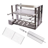 Churrasqueira Elevante Grill Inox 5 Espetos grelha Auxiliar