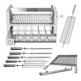 Churrasqueira Elevante Kit Grill 5 Espetos Grelha Parrilha V