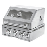 Churrasqueira Gás Embutir Inox 3 Queimadores Visor Infrared