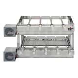 Churrasqueira Gira Grill Inox 9 Espetos 2 Andares Grelha