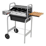 Churrasqueira Gira Portatil Artinox Grill Espetos Grelha Cor Preto