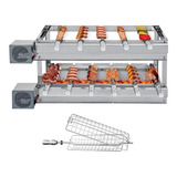 Churrasqueira Grill Dupla Inox 11 Espetos Giratória Grelha