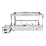 Churrasqueira Grill Giratória 5 Espetos 100 Inox Motor Lado Esquerdo Jme Metal
