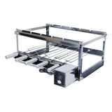 Churrasqueira Grill Giratória Com 5 Espetos Rotativos Inox Cor 2 Motor Lado Direito 110v 220v