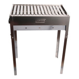 Churrasqueira Inox Com Grelha Argentina C Pernas De Apoio