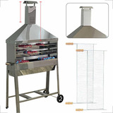 Churrasqueira Inox Para Churrasquinho Espetinho Com Carrinho
