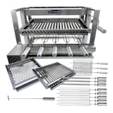 Churrasqueira Levante Grill 715 Grelha Espetos Inox Itajobi