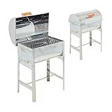 Churrasqueira Mini A Bafo Inox Com Tampa E Alça De Madeira - Gudim
