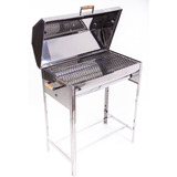 Churrasqueira Móvel Bafo Inox Carvão Portátil Grande