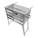 Churrasqueira Móvel Inox 430 Largura 55 Profundidade28 Cor Prateada