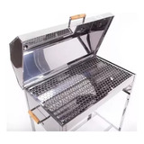 Churrasqueira Portátil Bafo Inox Carvão Portátil Pequena
