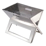 Churrasqueira Portátil Dobrável Inox Carvão Camping Aço Inox