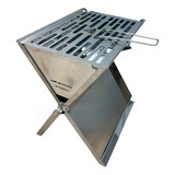 Churrasqueira Slim Portatil Carvão Maleta Dobrável Inox Alfa