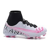 Chuteira Campo Gramado Cano Alto Blank Star Botinha Branco Pink -br-footwear-size-system- Adult- Numeric- Numeric-41-