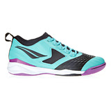 Chuteira Infantil Futsal Max 1000 Ecoknit Penalty Cor Turquesa preto lilas Tamanho 36 Br
