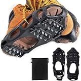 Chuteiras De Tração De Neve Ice Cleats 24 Crampons Antiderrapantes Para Neve E Botas De Gelo Para Homens E Mulheres Caminhadas Corridas Ou Caminhadas Na Neve E Gelo Preto Medium 5 5 7men 7 8 5women 