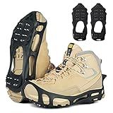 Chuteiras De Tração Orootl Para Neve E Gelo- 24 Dentes Com Garras De Gelo Para Botas De Neve- TPE Spikes Antiderrapante- Elástico- Antiderrapante- Antiderrapante- Para Sapatos Masculinos E Femininos- Preto- Small