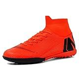 Chuteiras Masculinas De Futebol Para Meninos Jovens Cano Alto Preto Branco Vermelho Spikes FG AG Tênis De Futebol Tênis De Treinamento Vermelho Tf 10 5