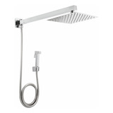 Chuveiro Gás Solar Inox Com Desviador Gatilho Luxo Metal
