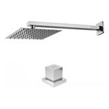 Chuveiro Piscina 20x20 Paradise Em Inox Cromado C 1 Acabamento Metal