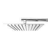 Chuveiro Piscina Jardim Quadrado Solar A Gás Inox Com Braço De 38cm 20x20