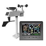 CIADAZ 0366 WF Estação Meteorológica Sem Fio Com Sensor Externo Estação Meteorológica Com Previsão Do Tempo Temperatura Pressão Do Ar Umidade Medidor De Vento Pluviômetro Frase Da Lua Desperta