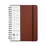 Cicero Planner Permanente Wire O Clássica Semanal Notas A5 Marrom 8866