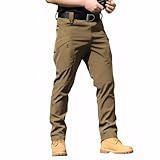 Cicilin Calça Cargo Tática Masculina- Resistente à água- Para Atividades Ao Ar Livre- Leve E Elástica- Marrom- P