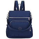 Cicilin Mochila De Lona Mochila Vintage Para Mulheres Mochila Escolar Casual Azul Marinho One Size Mochilas De Viagem