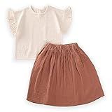 Cigit Concept Conjunto De Saia De Bebê 100 Algodão Elegante E Elegante Perfeito Para Ocasiões Especiais Ou Uso Diário Marrom Claro 4 5 Anos