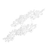 Ciieeo 1 Par Aplique Em Forma De Flor Aplique Floral Aplique De Flores Apliques De Roupas Aplique De Acessório Floral Aplique De Flor De Renda Rosa A Fábrica Manual Branco Noiva
