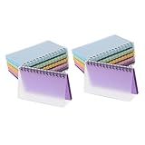 Ciieeo 10 Pcs Caderno Cartões De Nota De Índice Espiral Notecard Pautado Cartões De Índice De Anel Blocos De Notas Cartões De Estudo Ficha Branca Aluna Portátil Papel Cartão De Ligação