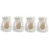 Ciieeo 4 Pcs Fogão Óleo Essencial Cerâmica Queimador Óleo Essencial Porta Óleo Essencial Queimador Cera Cerâmica Difusor Aroma Difusor Vela Aquecedor Pequena
