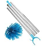 Ciieeo Escova Telescópica Para Pó Espanador Extensível Para Tectos Altos Escova Com Extensor Limpador De Janelas Fã Escova De Teia De Aranha Com Haste De Extensão Flexível