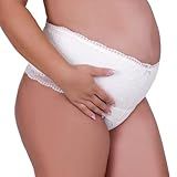 Cinta De Algodão Com Detalhe Em Renda Calcinha Cotton Cós Alto Gestante Karen BR Alfa G Regular BRANCO 