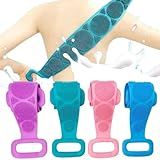 Cinta Escova Esponja Bucha Banho Silicone Flexível Esfoliação Costas Massageadora Corporal Lavagem Profunda Limpeza Esfregar Pele No Chuveiro Lava Todo Corpo Cores Sortidas