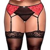 Cinta Liga Renda Com Calcinha Meias Lisas 7 8 Único 36 Ao 48 Preto Vermelho