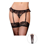 Cinta Liga Sexy Calcinha Acoplada Renda Oncinha Meia 7 8